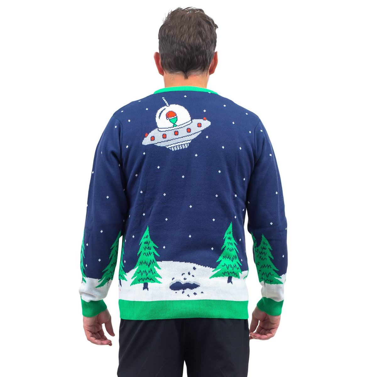 Flying Saucer Funny Tree Abduction Ugly Christmas Sweater - TVStoreOnline