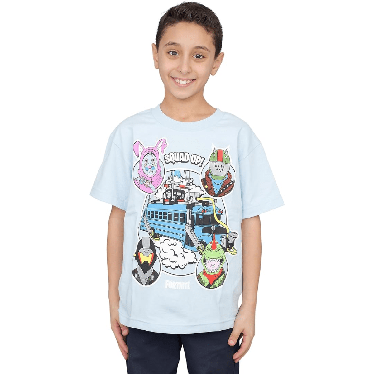 Fortnite Bus Crew Light Blue Youth T-shirt - TVStoreOnline