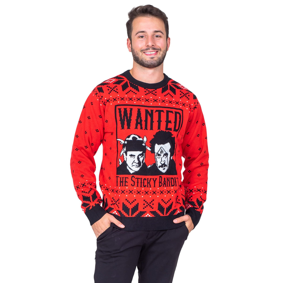 Funniest Xmas Movie Ever Wanted Bad Guys Unisex Ugly Christmas Sweater - TVStoreOnline