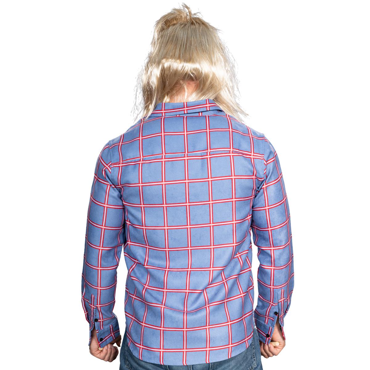 Garth Funny Tv Show Character Cosplay Button Down Flannel Shirt Wig and Drumstick Halloween Costume Set - TVStoreOnline