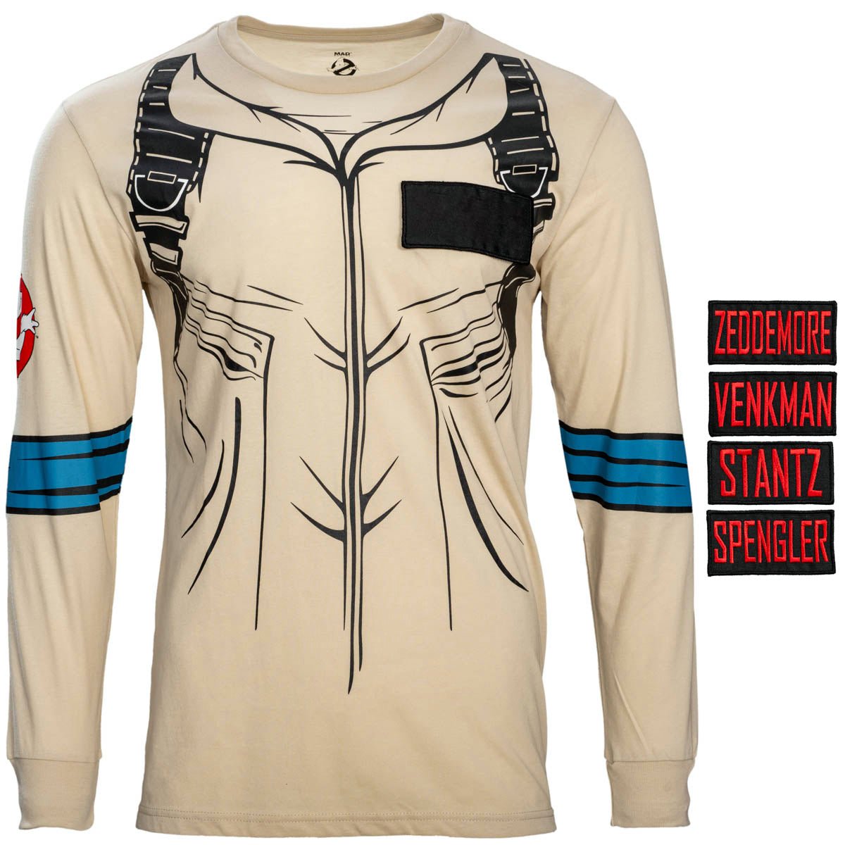 Ghostbusters Costume T-Shirt Customize Your Look with Four Interchangeable Name Patches - TVStoreOnline