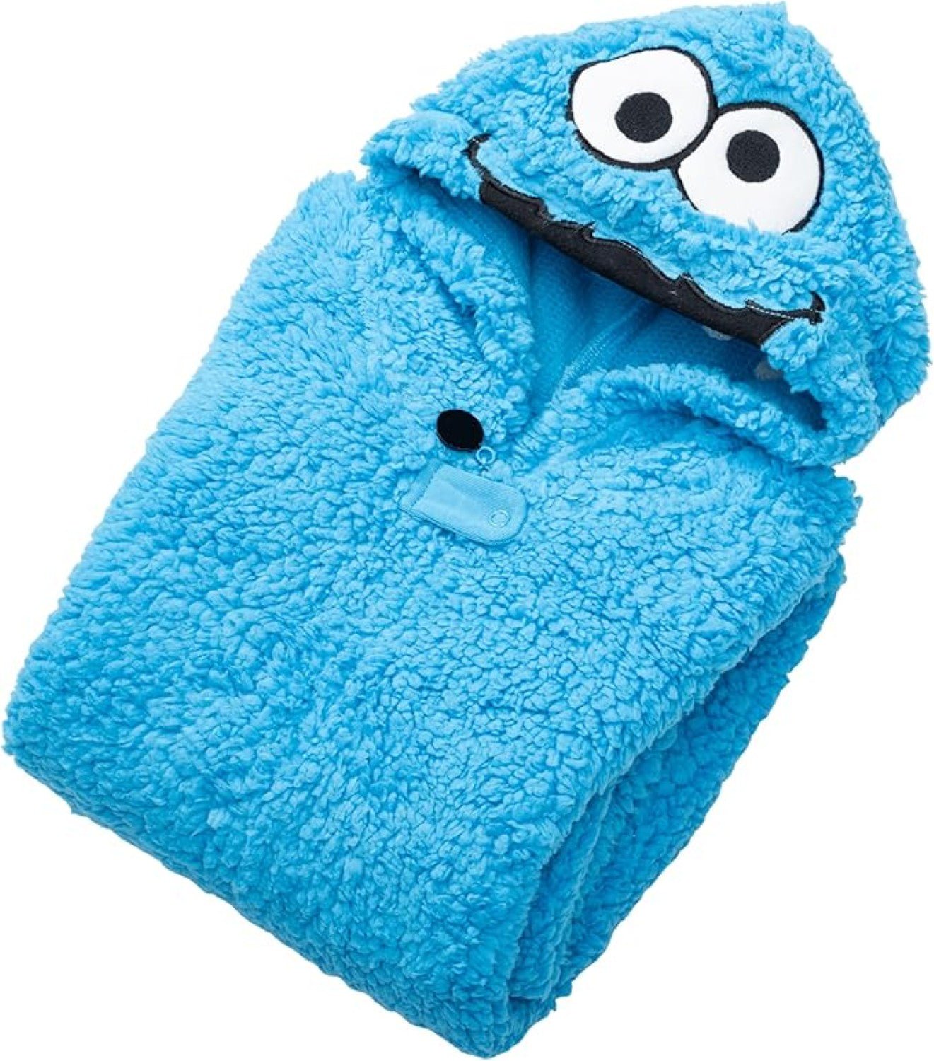 Kids Youth Officially Licensed Sesame Cookie Monster Halloween Cosplay Costume Fleece Jumpsuit - TVStoreOnline