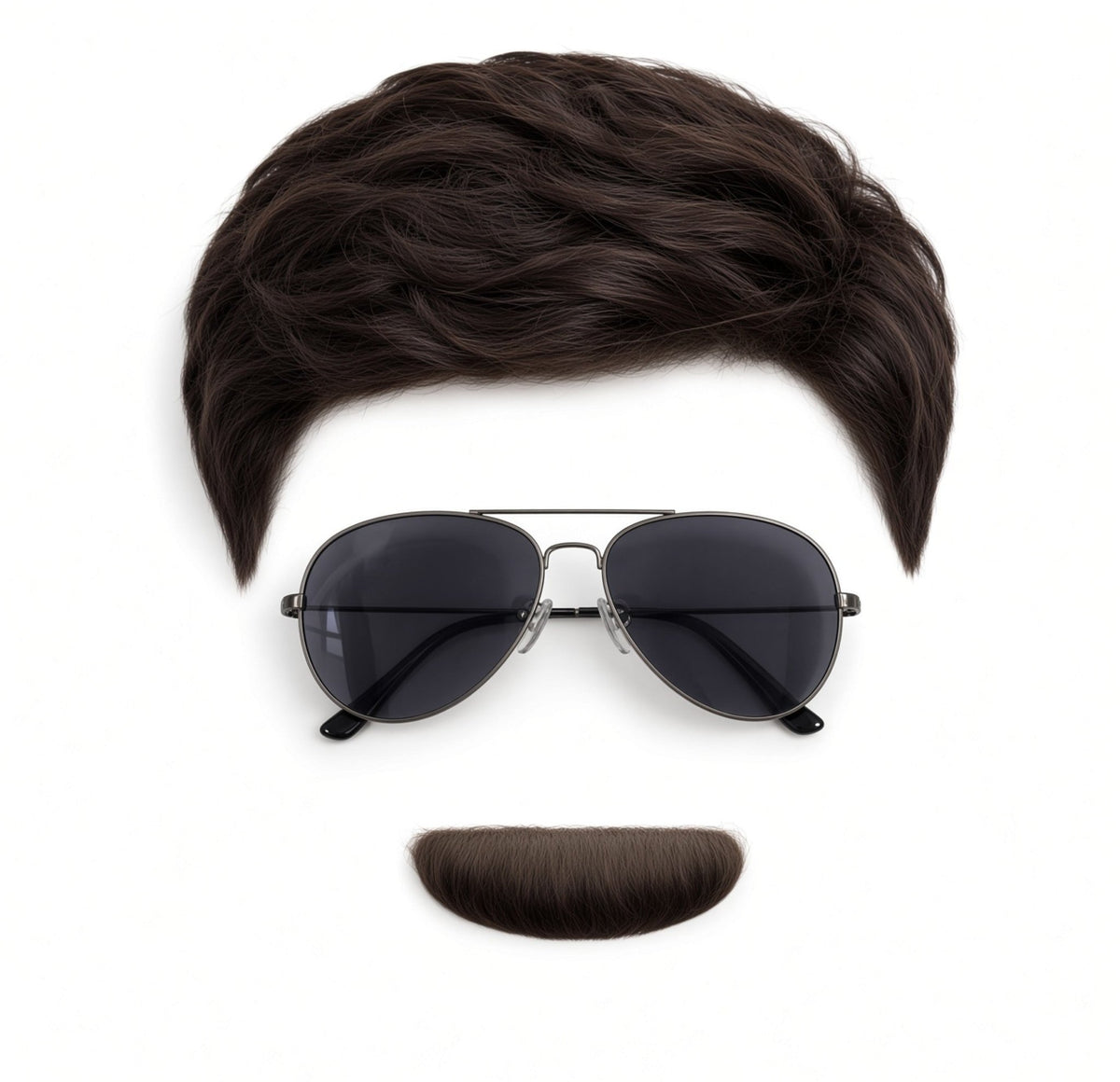 Limu Emu Adult Halloween Wig, Glasses & Mustache Cosplay Costume Set - TVStoreOnline
