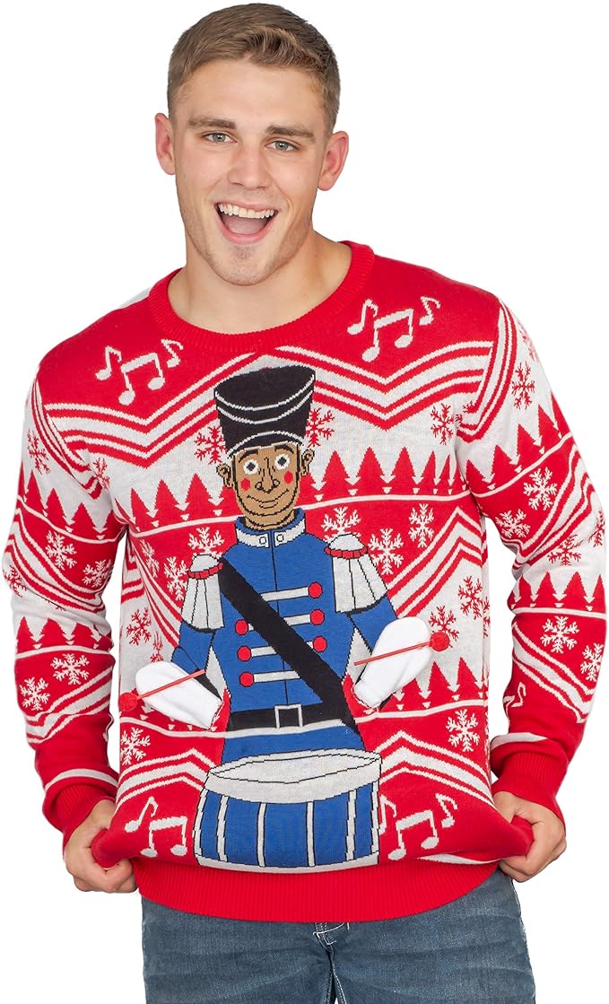 Little Drummer Flappy 3D Animated Adult Unisex Ugly Christmas Sweater - TVStoreOnline