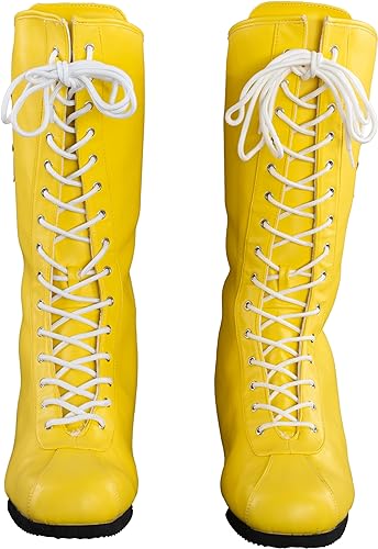 Macho Wrestler Man Madness Halloween Cosplay Costume Yellow Boots - TVStoreOnline