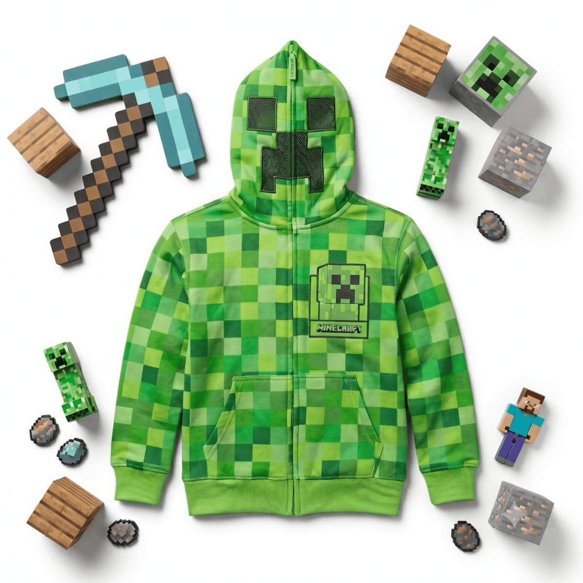 Minecraft The Creeper Gamer Gift Idea Youth Kids Hoodie Sweatshirt - TVStoreOnline