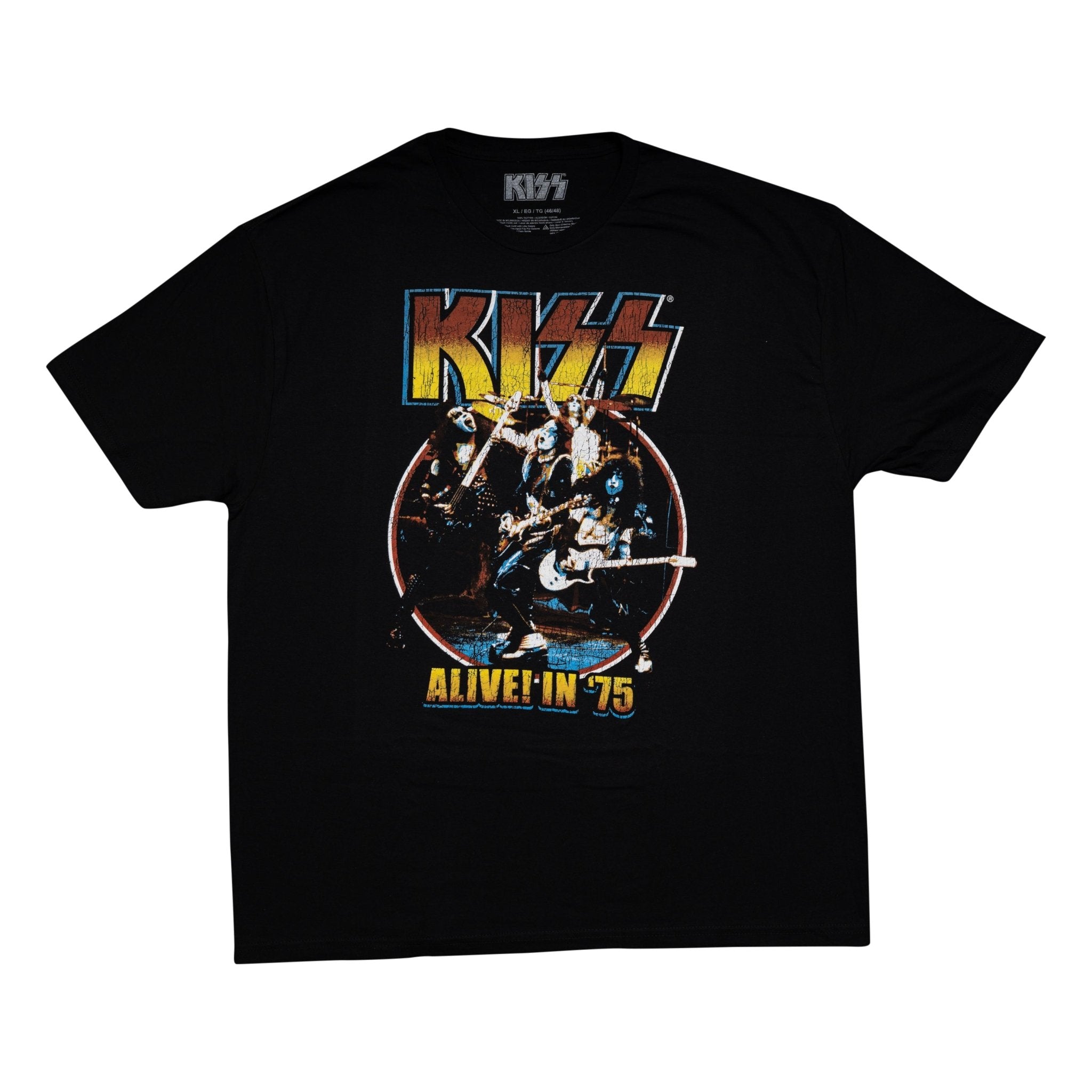 Music Band Kiss Alive in 75 Black T-Shirt - TVStoreOnline