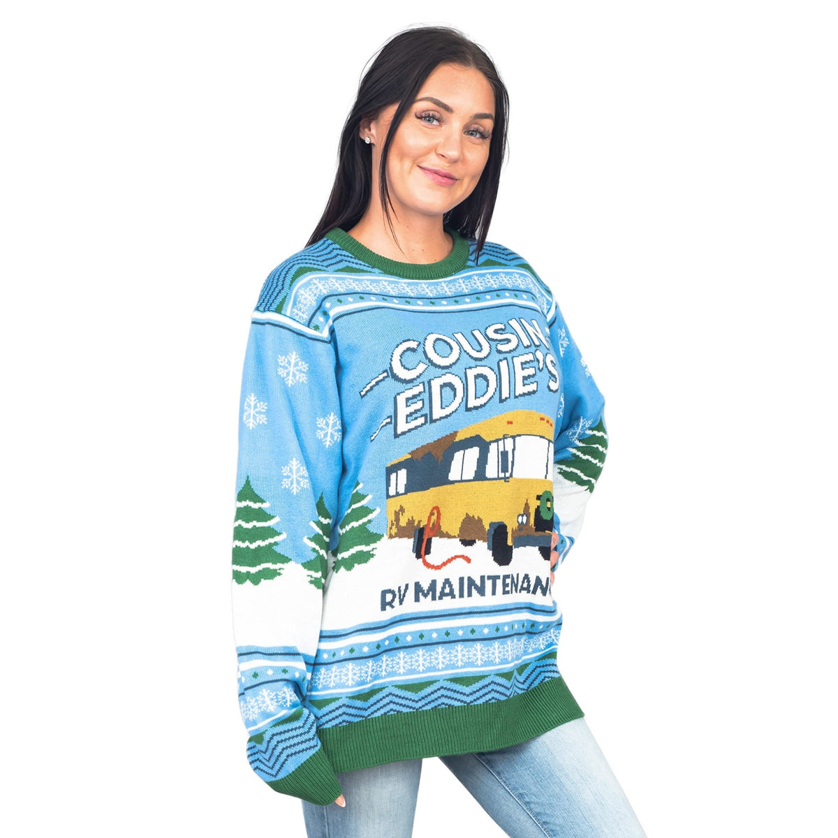 National Lampoon Christmas Vacation Blue Eddies Ugly Christmas Sweater - TVStoreOnline