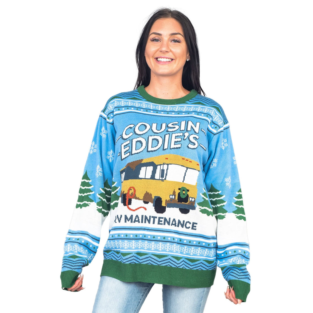 National Lampoon Christmas Vacation Blue Eddies Ugly Christmas Sweater - TVStoreOnline