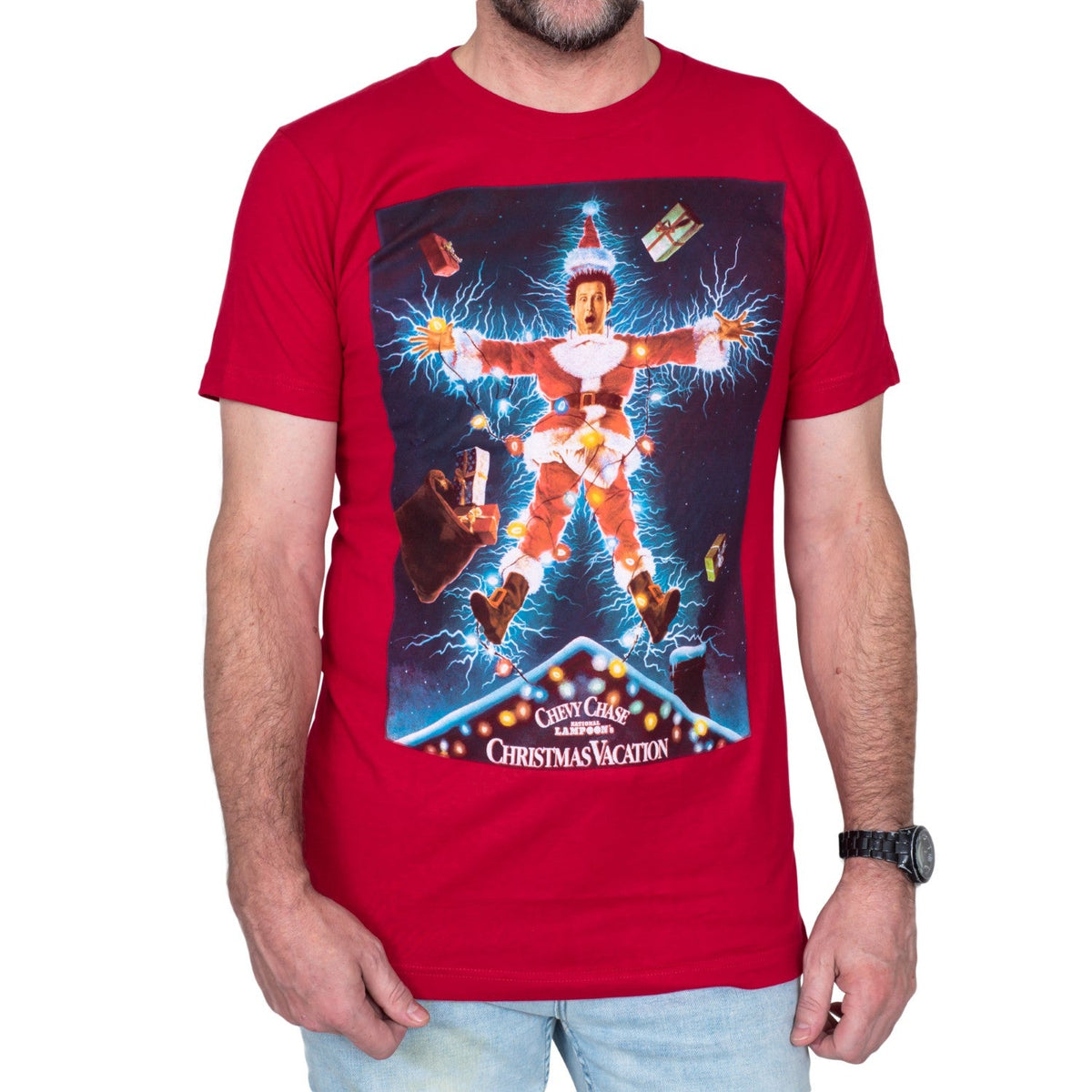 National Lampoons Christmas Vacation Clark Griswold House Roof Lights T-Shirt - TVStoreOnline