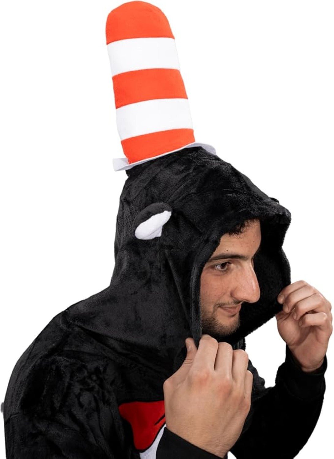 Officially Licensed Dr. Seuss Cat in Hat Adult Unisex Halloween Cosplay Costume Jumpsuit - TVStoreOnline