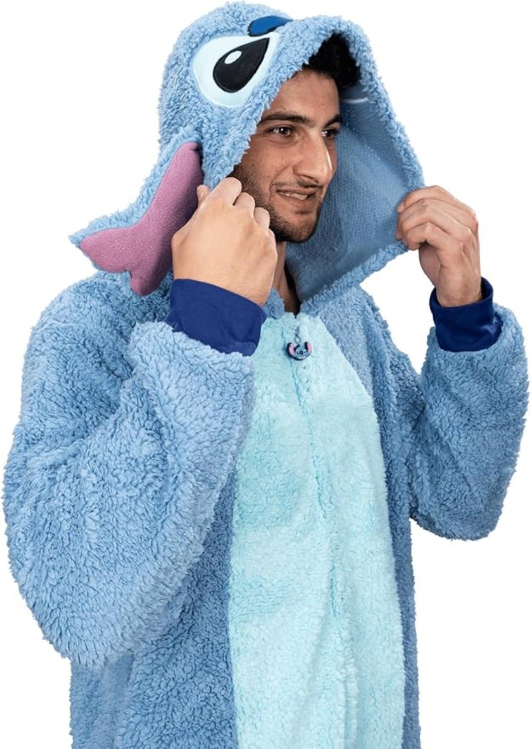 Officially Licensed Stitch Adult Unisex Halloween Cosplay Costume Fleece Jumpsuit - TVStoreOnline