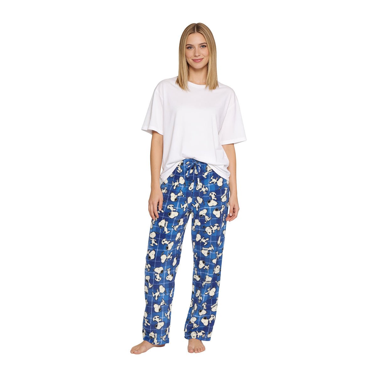 Peanuts Holiday Adult Unisex Blue Sleep Pajama Loungewear Pants - TVStoreOnline