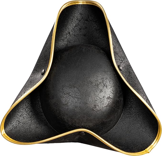 Pirate Hat Faux Leather Tricorn Colonial Renaissance Halloween Costume Cosplay Accessory - TVStoreOnline