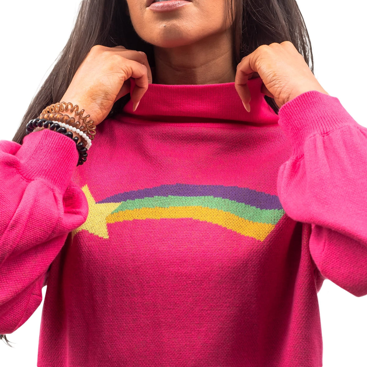 Rainbow Star Pink Pines Cartoon Sweater Halloween Costume Cosplay - TVStoreOnline