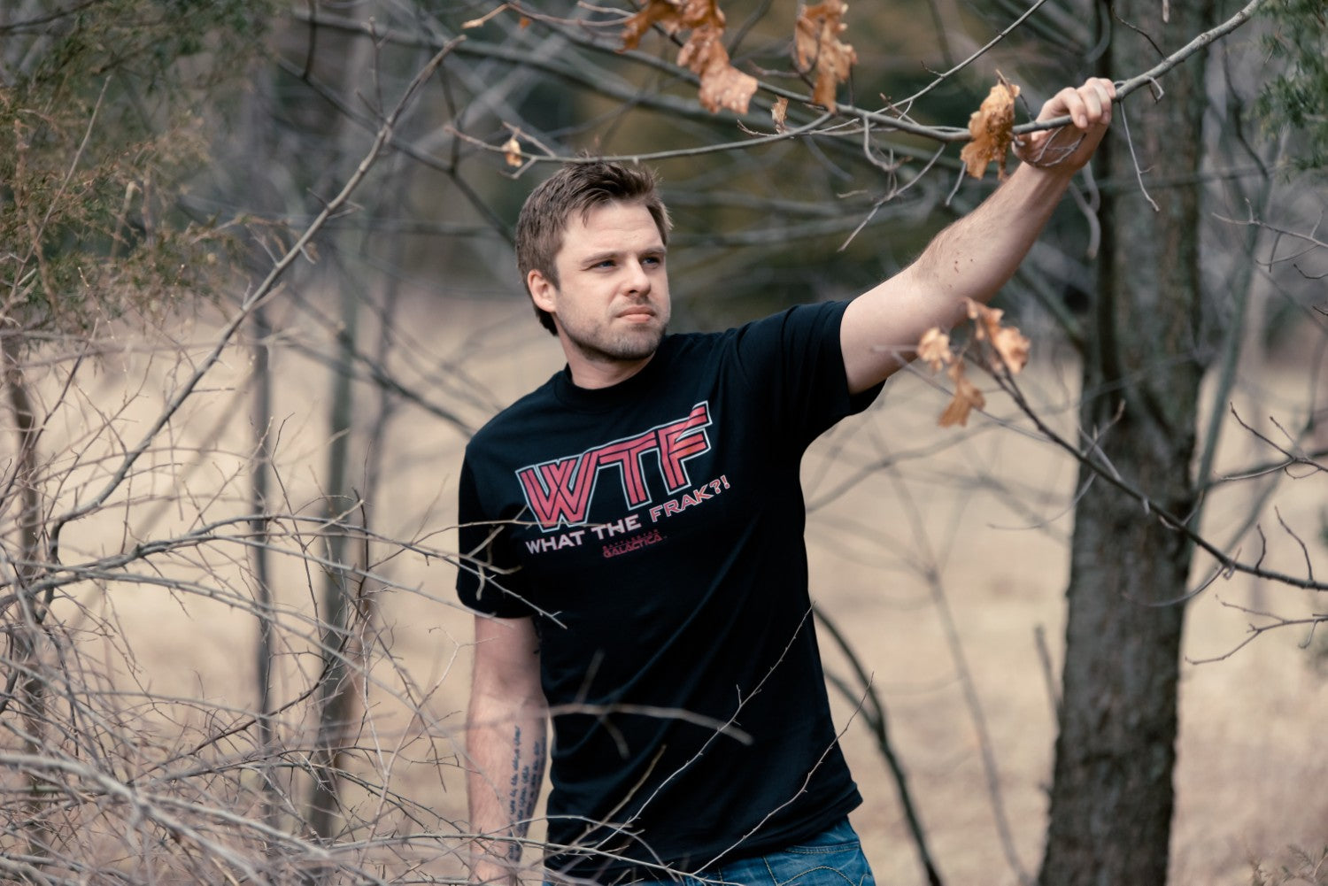 Red Logo What The Frack Adult T-Shirt