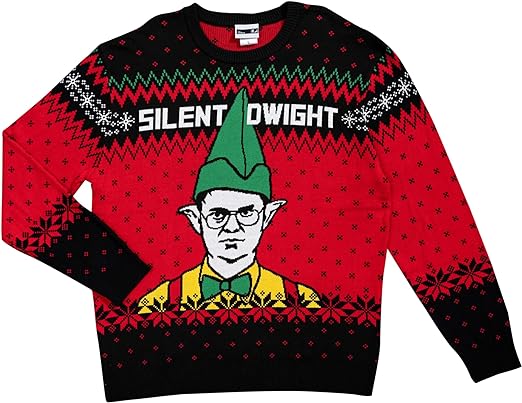 Ripple Junction Silent Dwight Elf Ugly Christmas Sweater - TVStoreOnline