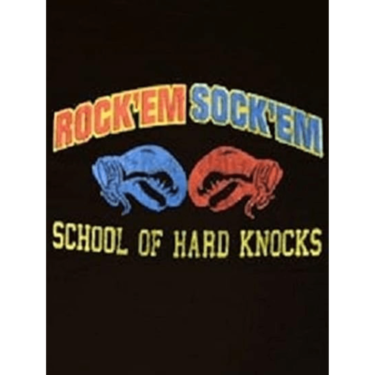 Rock'em Sock'em Robots Hard Knocks Black Tee T-Shirt - TVStoreOnline