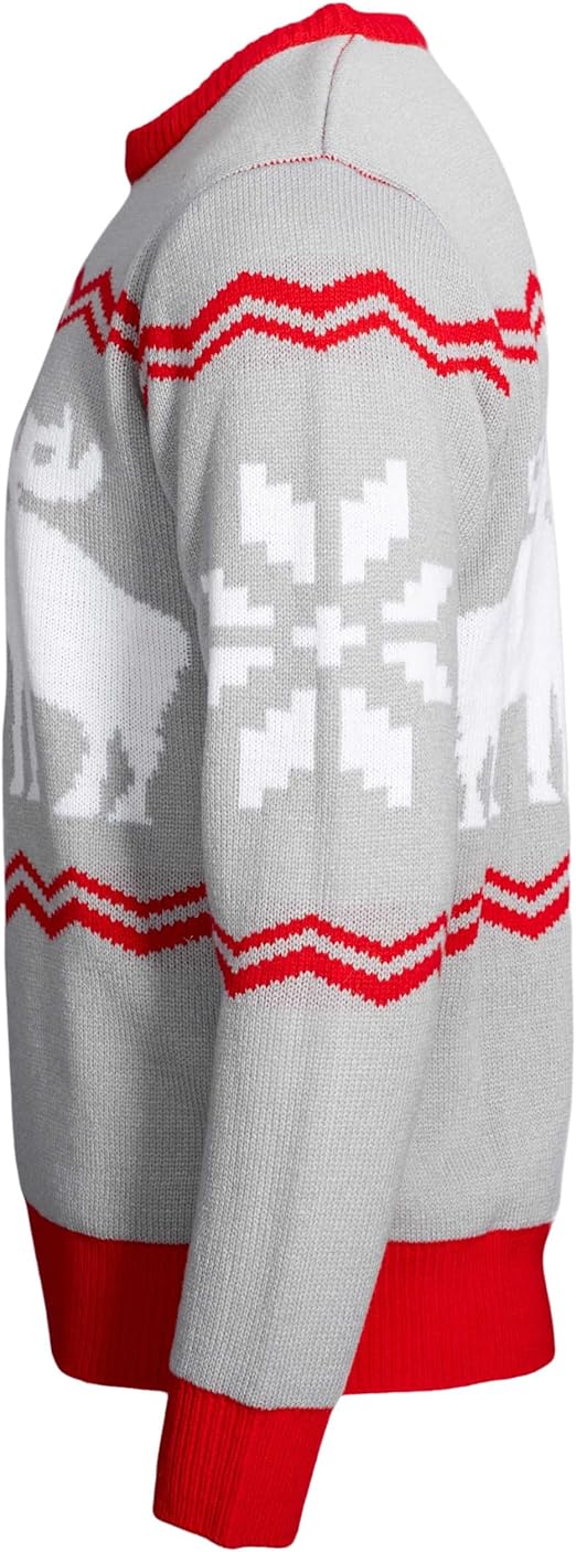 Santa Claus Snowflakes and Moose Scott Sweater - TVStoreOnline