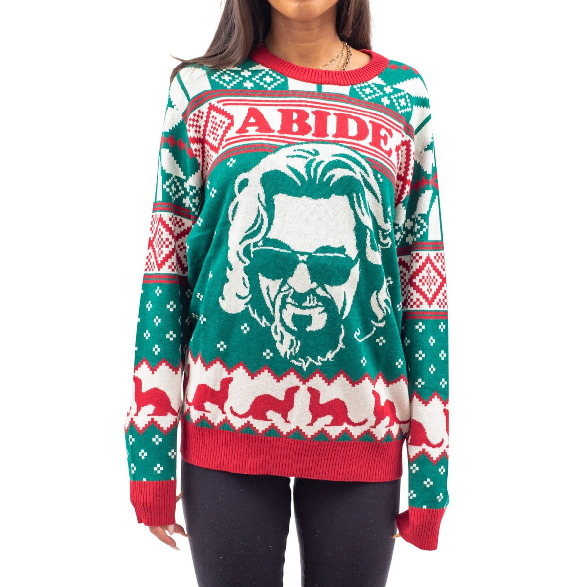 The Big Lebowski Dude Abide Marmot Bowling Unisex Ugly Christmas Sweater - TVStoreOnline