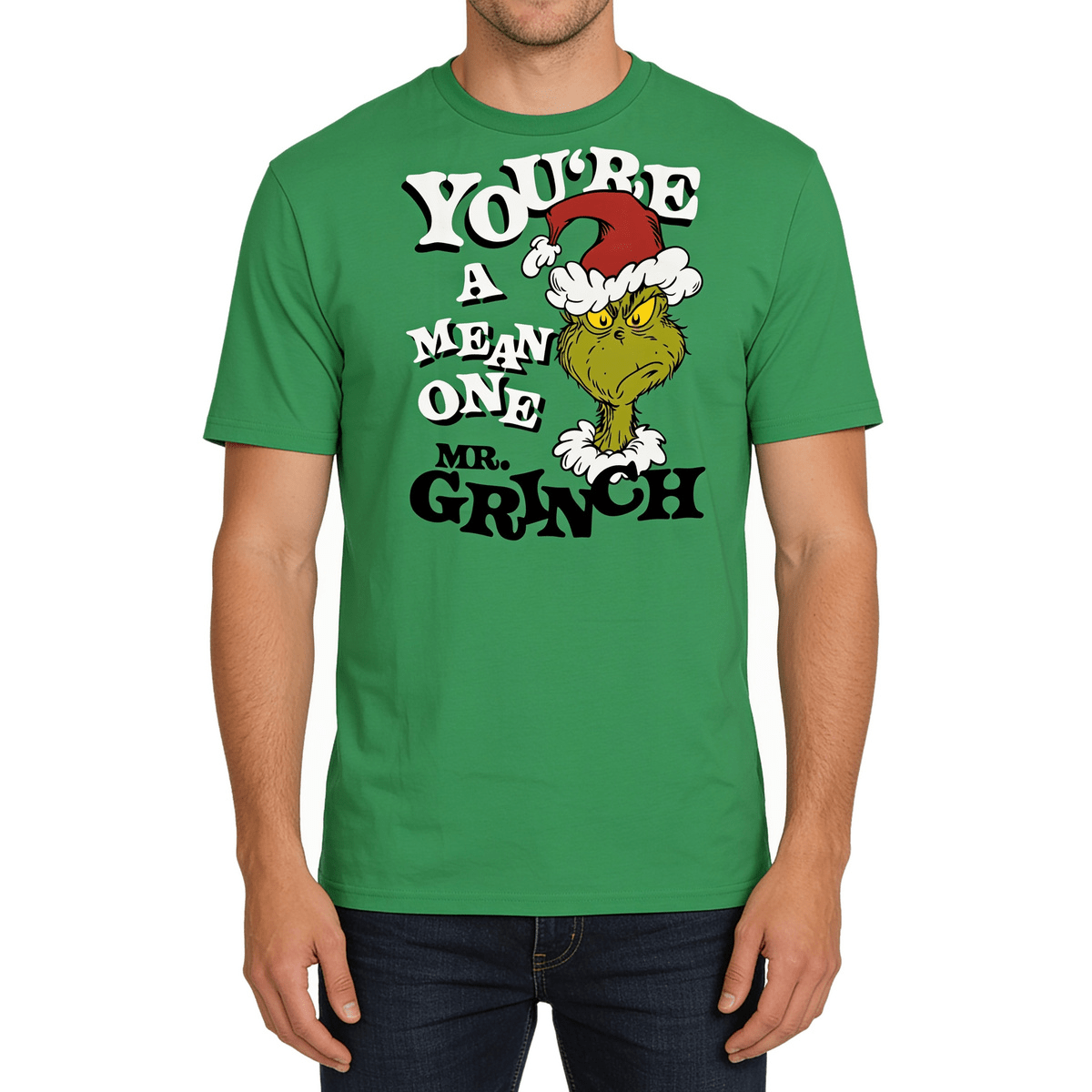The Grinch You're a Mean One Christmas Adult Green T-Shirt Official Licensed - TVStoreOnline