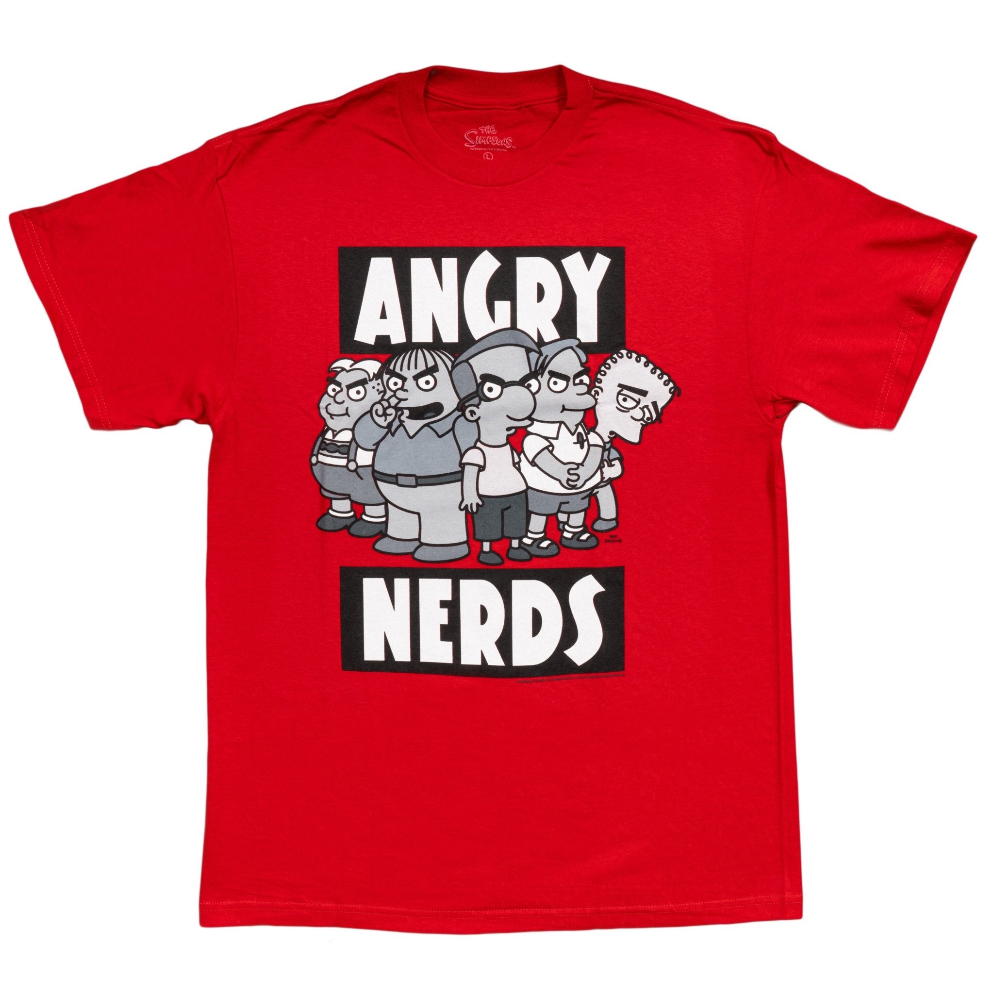 The Simpsons Angry Nerds Red T-Shirt - TVStoreOnline