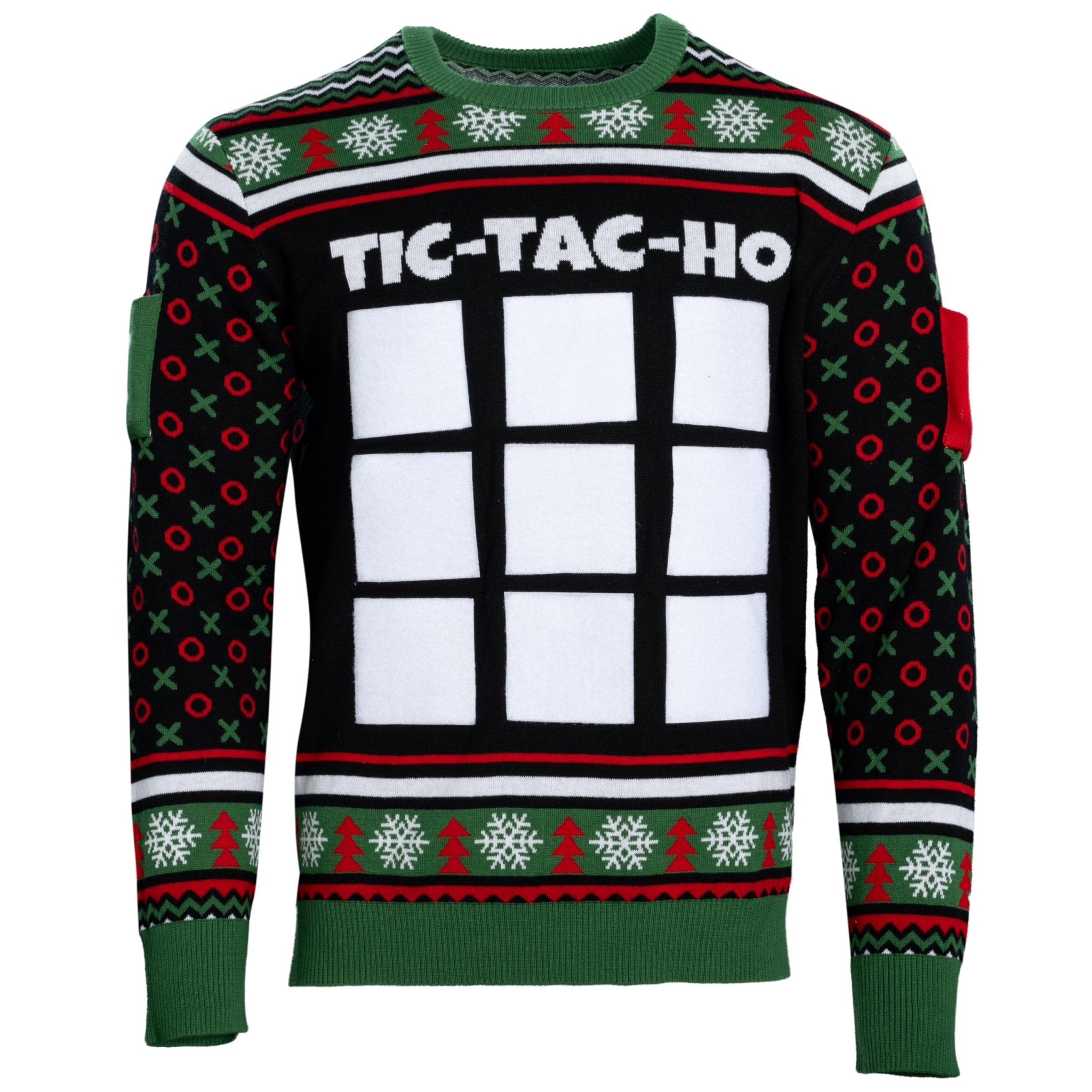 Tic Tac Ho Festive Holiday Party Game Unisex Ugly Christmas Sweater - TVStoreOnline