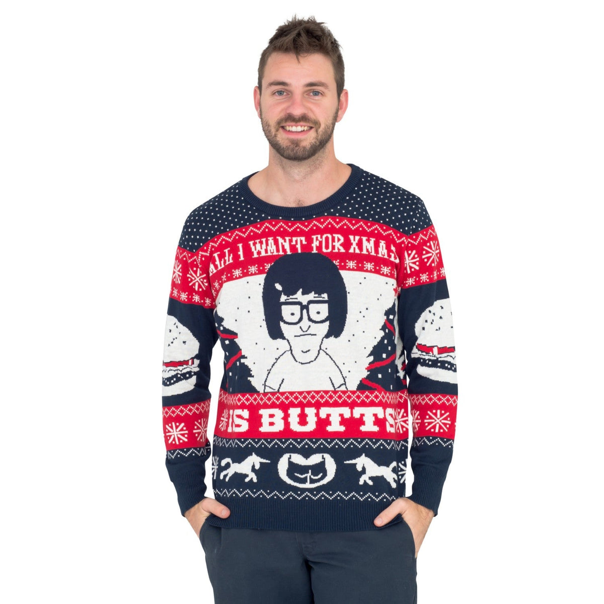 Tina All I Want for Xmas...Bob's Burgers Funny Christmas Sweater - TVStoreOnline