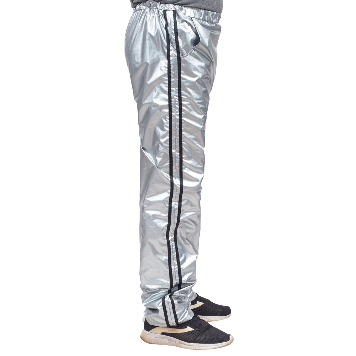 Todd and Margo Shiny Silver 2 Piece Workout Top and Pants Halloween Costume Set - TVStoreOnline