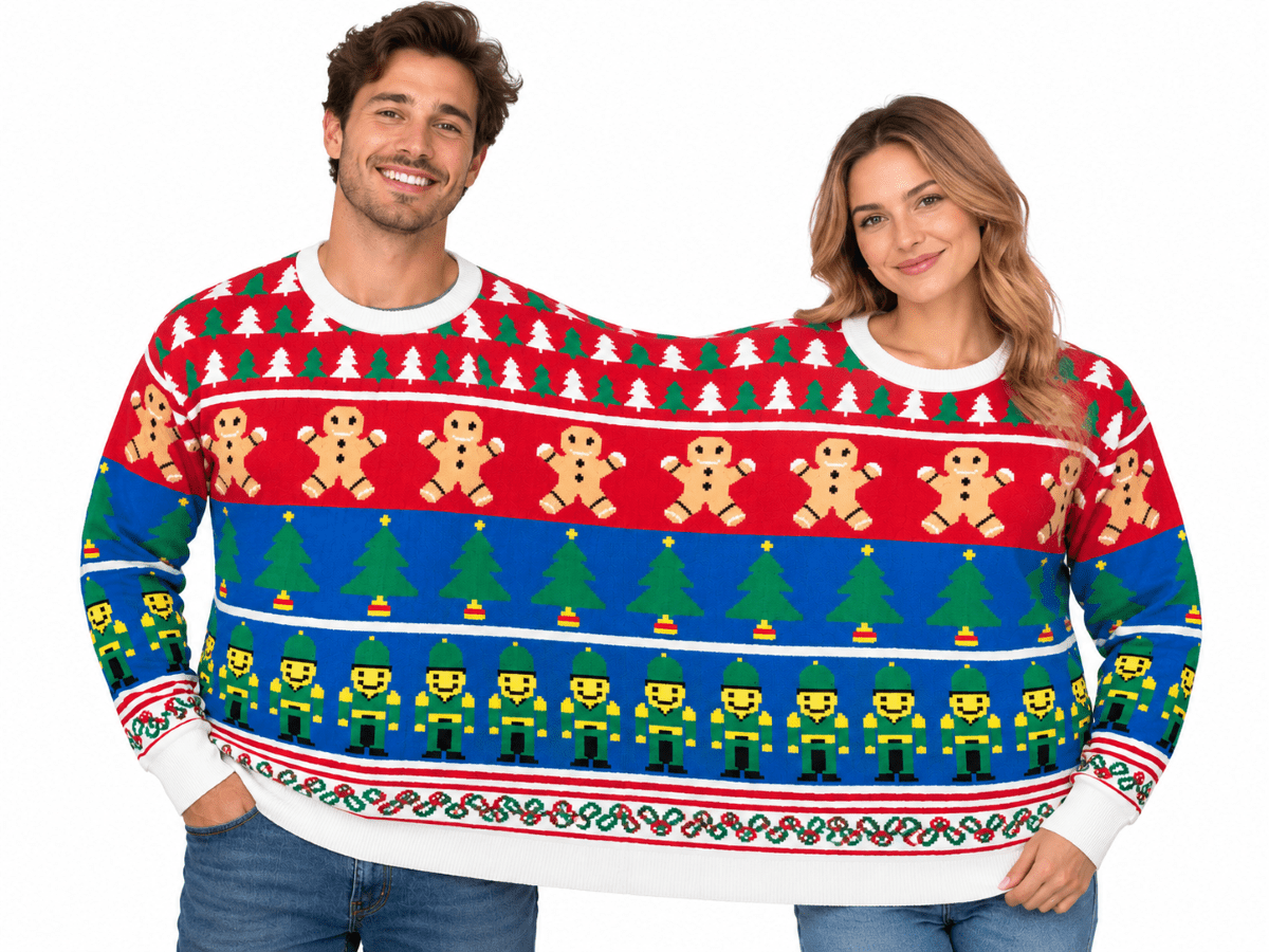 Two Person/Couples Adult Funny Ugly Christmas Sweater Costume - TVStoreOnline