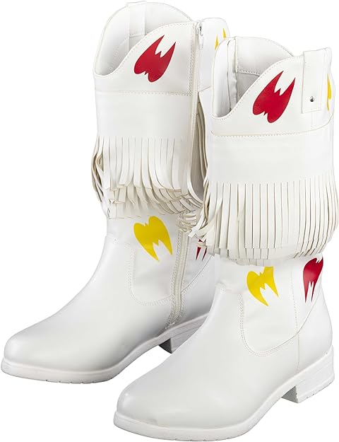 Ultimate Wrestler Warrior White Replica Halloween Cosplay Costume Boots - TVStoreOnline