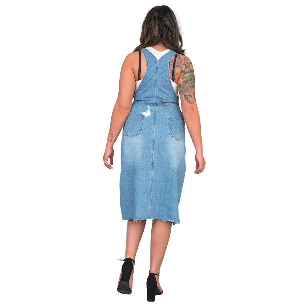 Uptown Girls Overall Embroidered Denim Dress Womens Halloween Costume Cosplay - TVStoreOnline