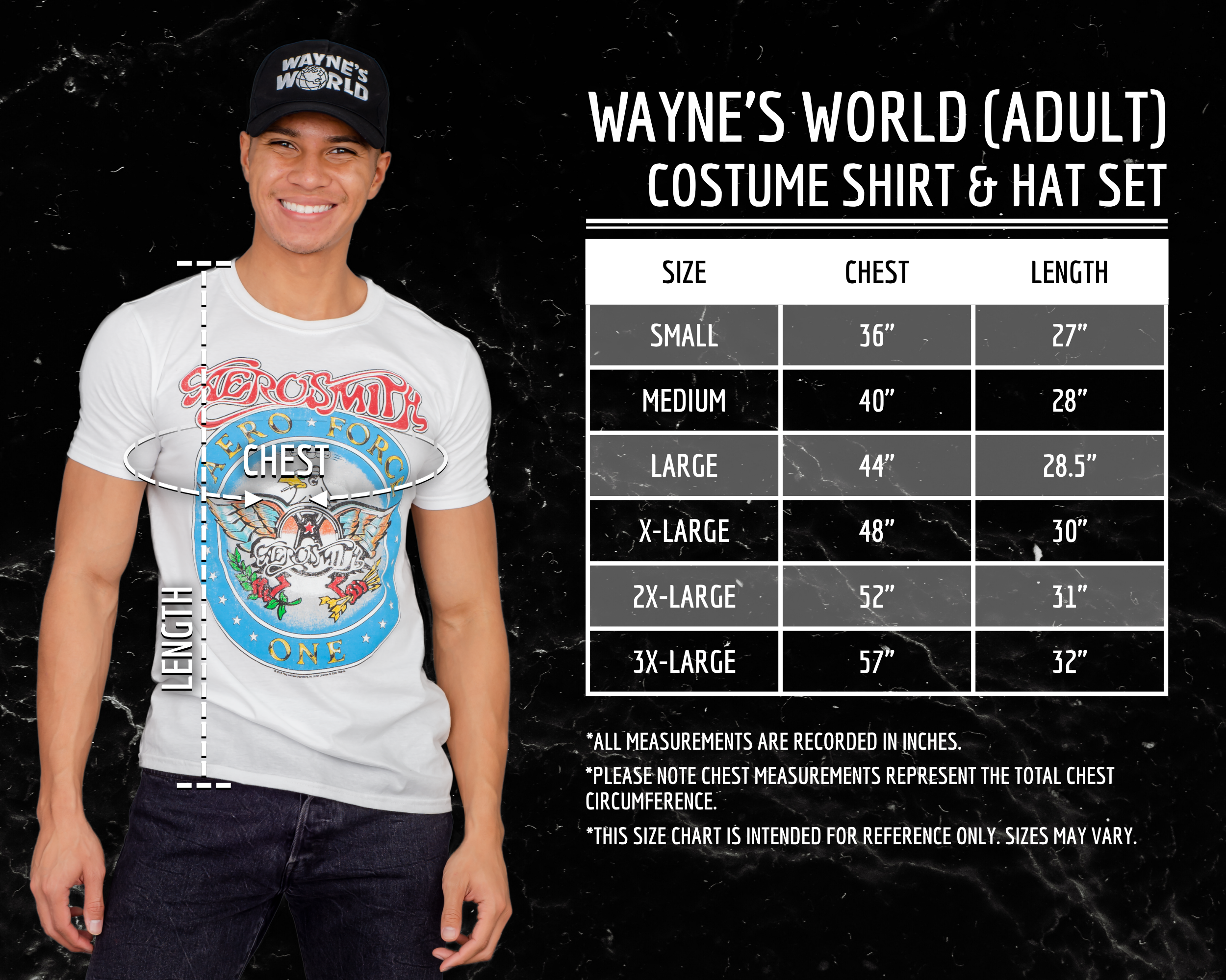 Adult Wayne's World T-shirt/Hat Adult Unisex Halloween Cosplay Costume Set