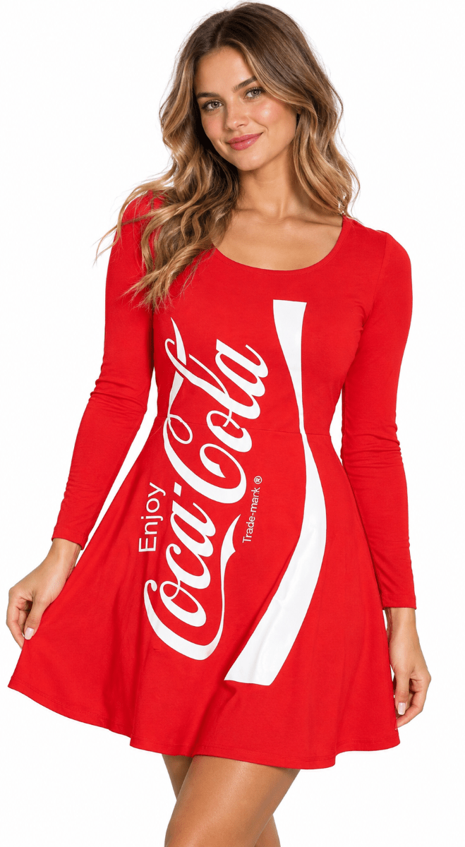 Women's Coca-Cola Skater Dress Halloween Cosplay Costume for Parties - TVStoreOnline