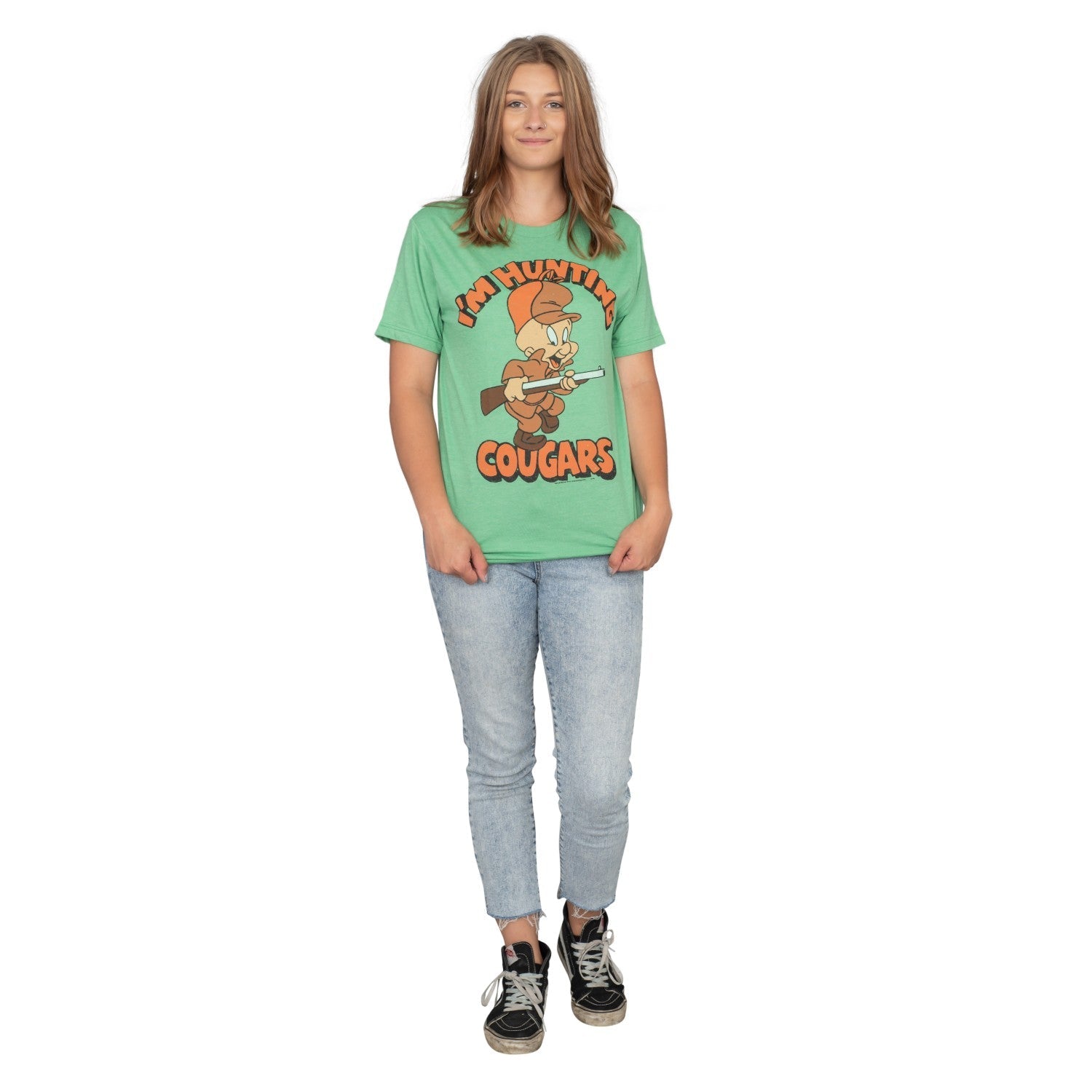 Women's Looney Tunes Elmer Fudd I'm Hunting Cougars T-Shirt - TVStoreOnline
