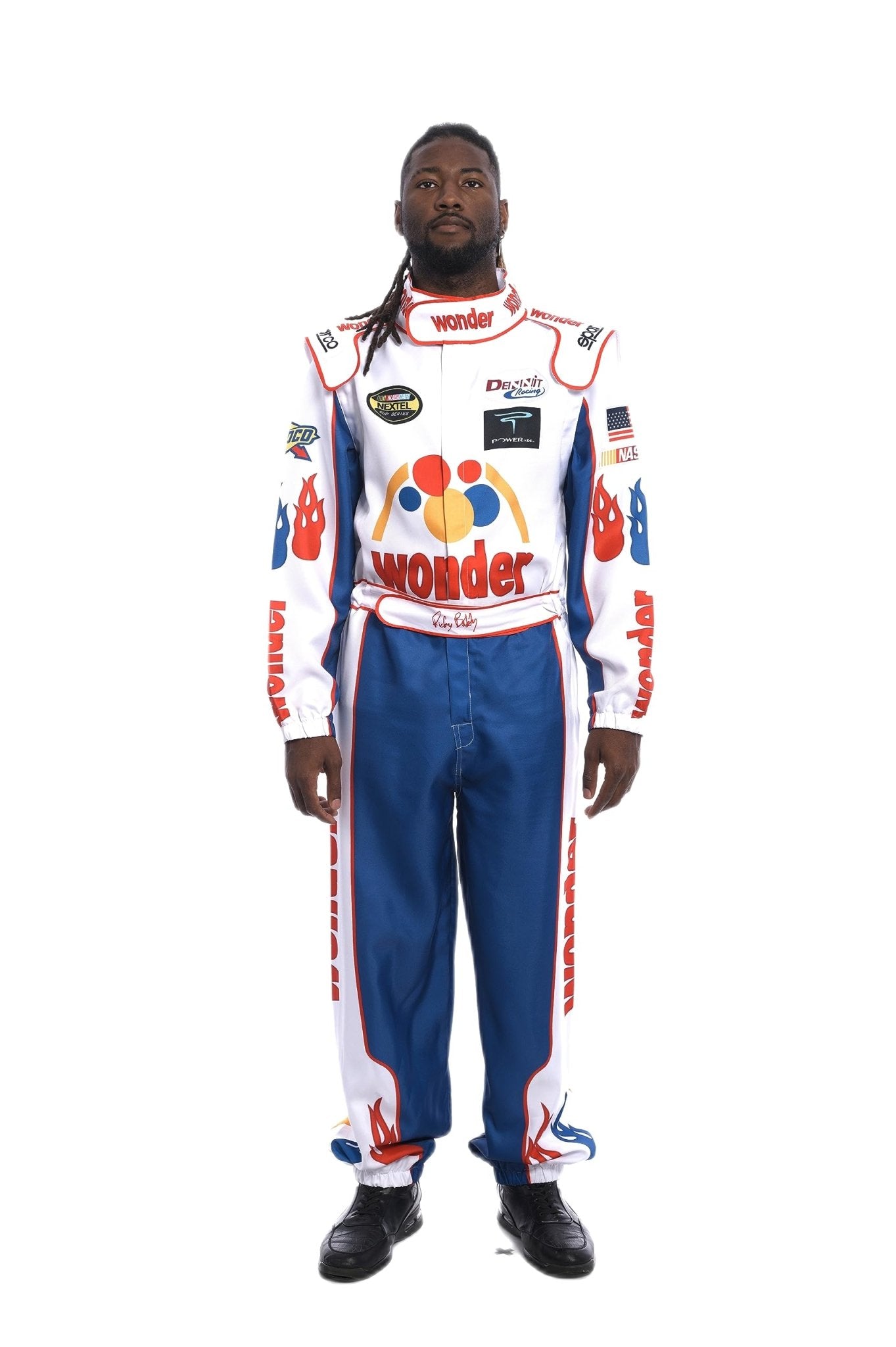 WonderBread Jumpsuit: Ricky Bobby Race Driver Costume Mashup (No Embroidery) for Adult Halloween Cosplay - TVStoreOnline