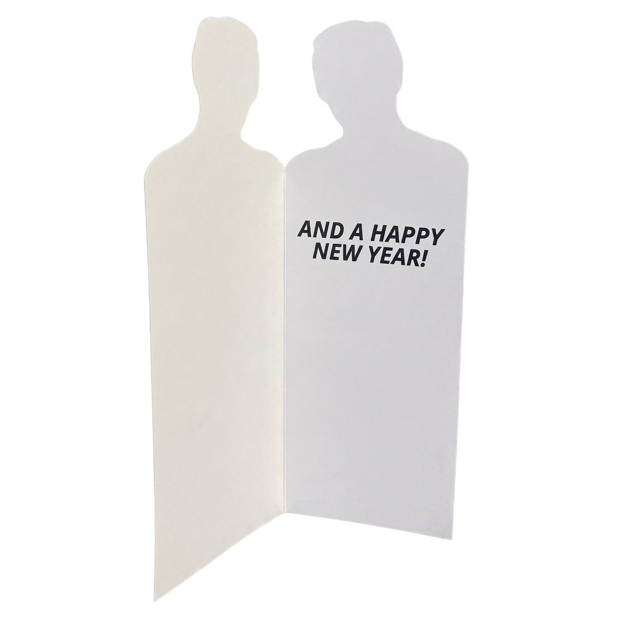 Inside of the Ya Filthy Animal card opened, printed with And a Happy New Year