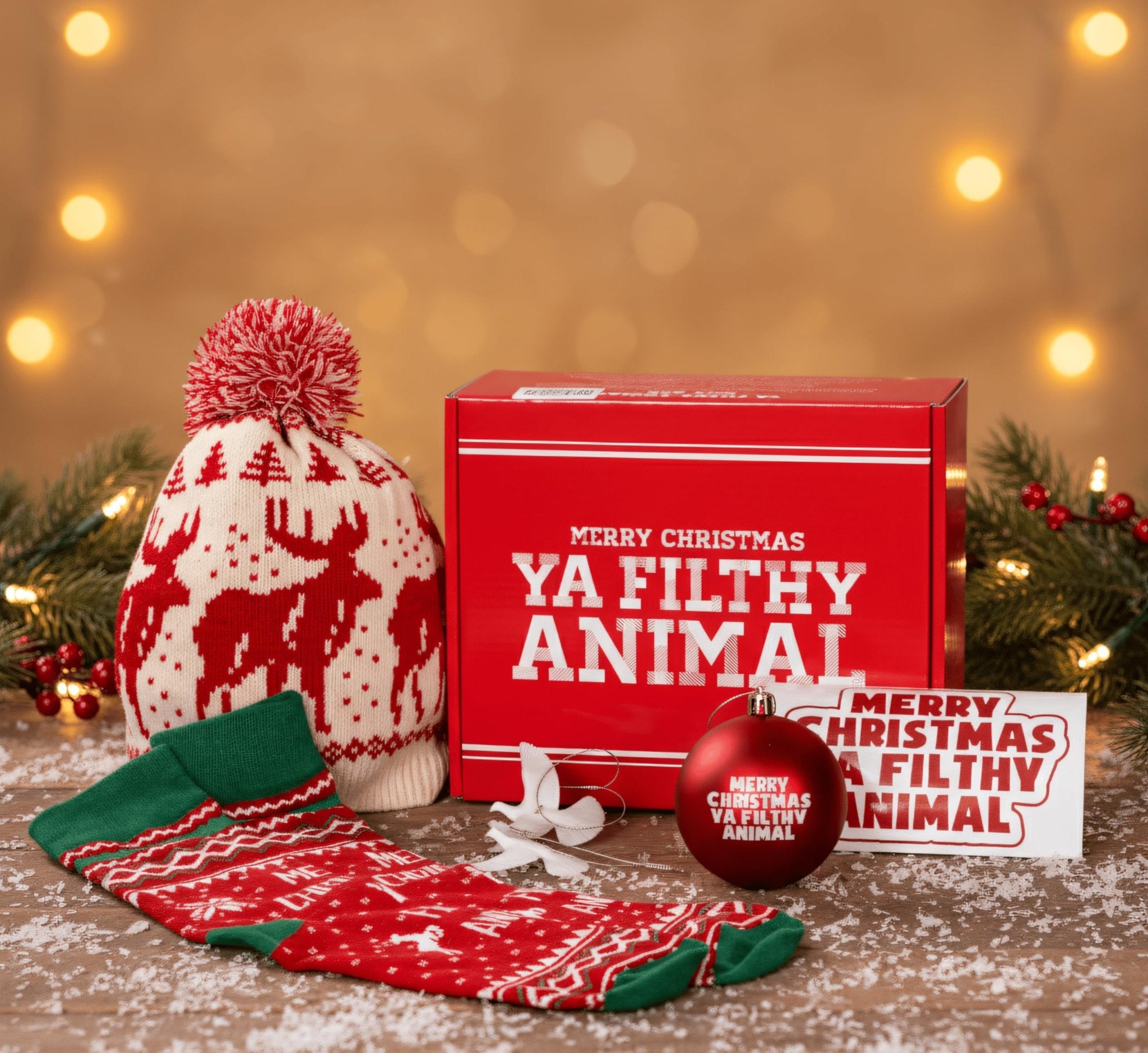 Ya Filthy Animal Merry Christmas Funny Holiday Gift Box Set - TVStoreOnline