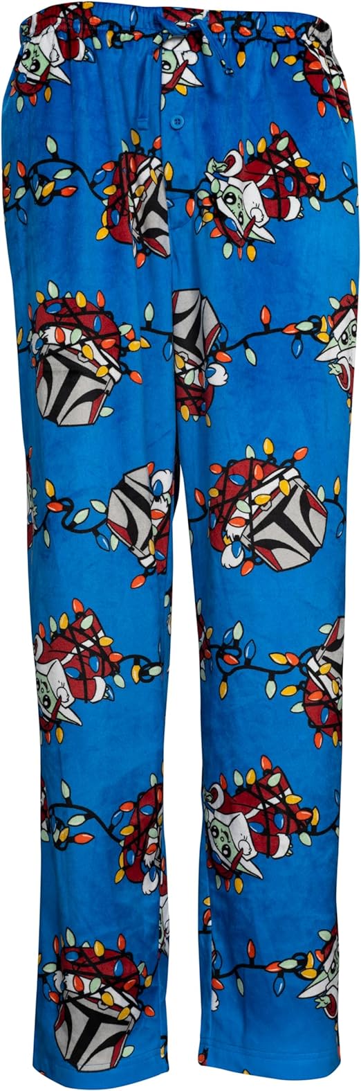 Yoda Grogu Lights Adult Unisex Blue Pajama Lounge Pants - TVStoreOnline