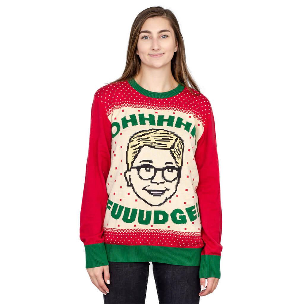 A Christmas Story Ohhhh Fuuudge! Ralphie Ugly Christmas Sweater-tvso