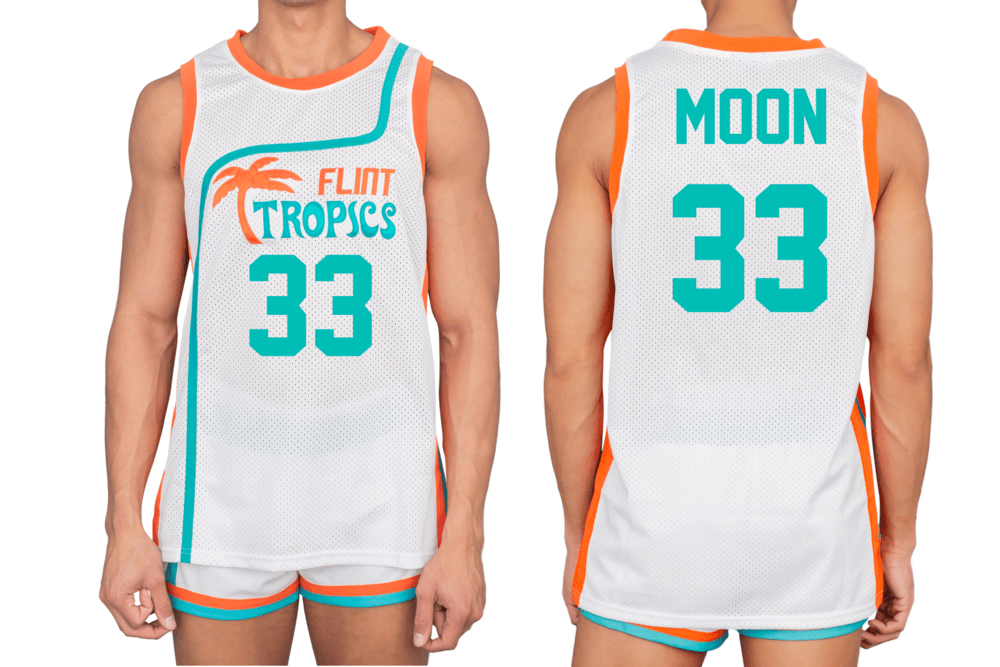 Flint Tropics Costume Set for Kids Jackie Moon with Basketball Jersey