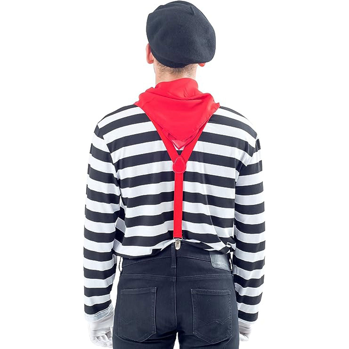 Men's Mime Costume Set with Makeup Kit
