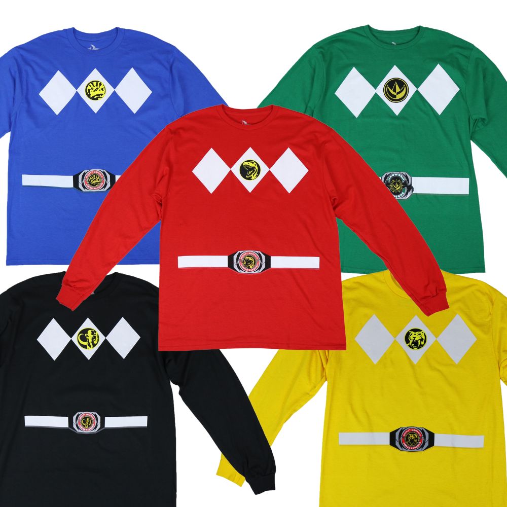 The Power Rangers Long Sleeve Costume T-shirt and Gloves