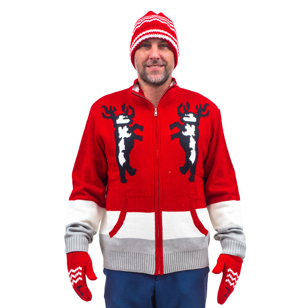 Santa Claus Movie Sweater, Hat, Mittens Deluxe Set Costume Cosplay