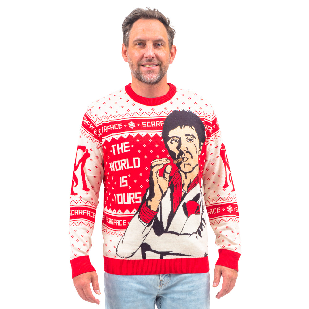 Scarface the World is Yours Tony Montana Ugly Christmas Sweater