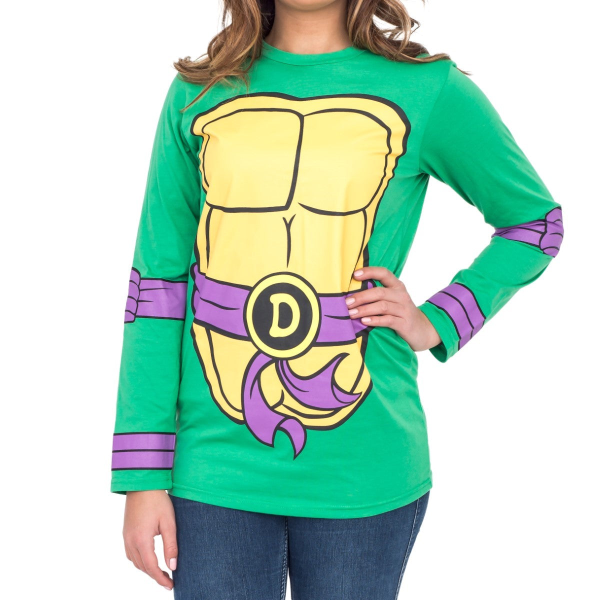 TMNT Long Sleeves Costume T-shirt & Eye Mask - Donatellow