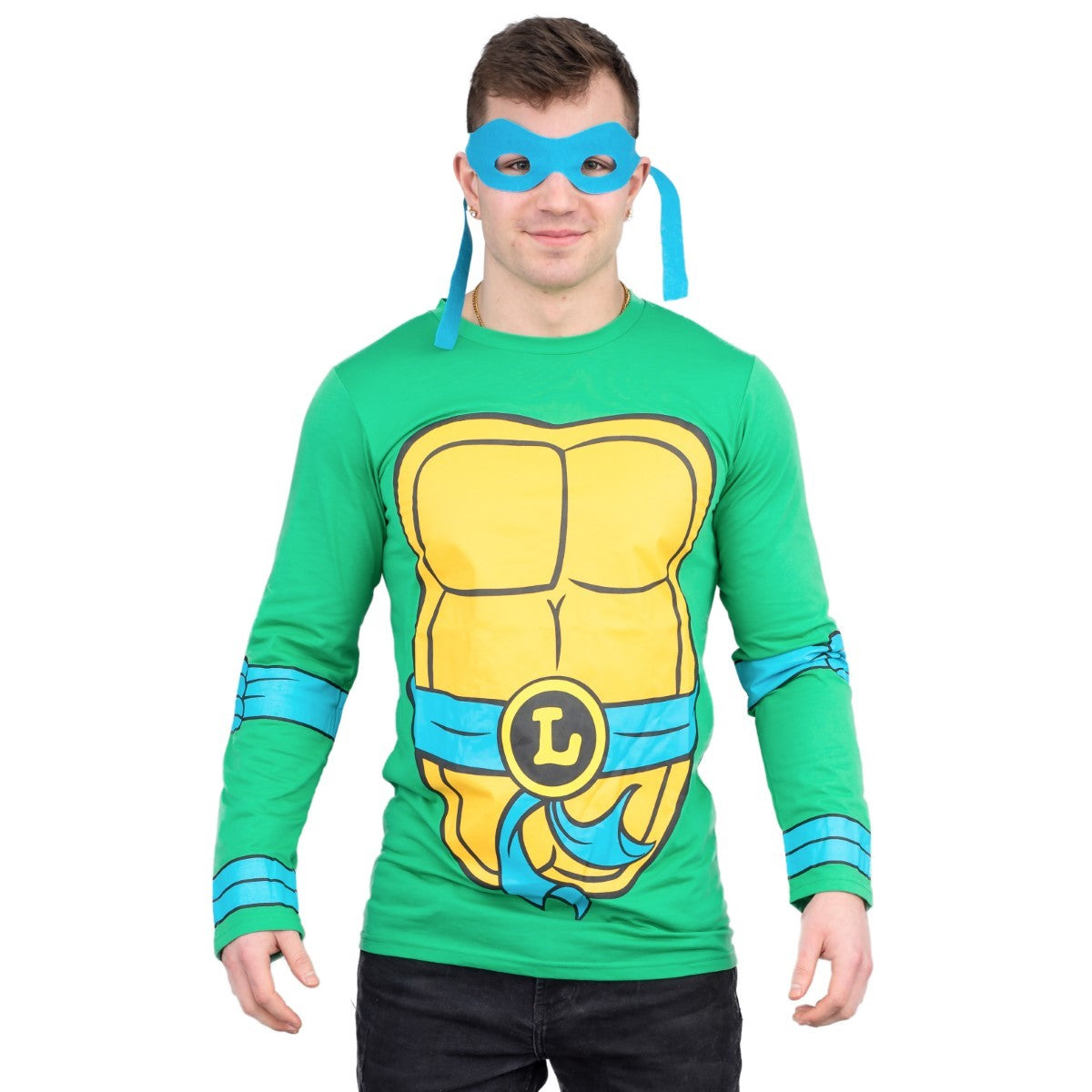 TMNT Long Sleeves Costume T-shirt & Eye Mask - Leonardo