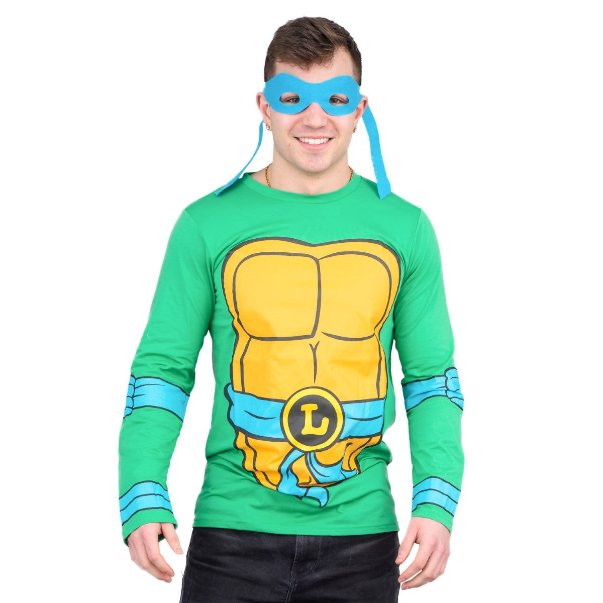 TMNT Long Sleeves Costume T-shirt & Eye Mask - Leonardo