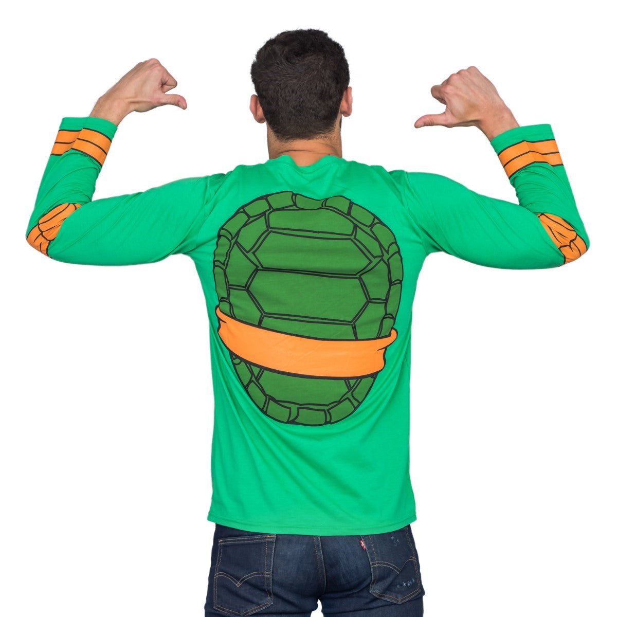 TMNT Long Sleeves Costume T-shirt & Eye Mask - Michelangelo
