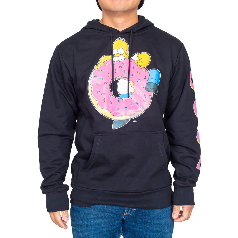 The Simpsons Homer Donut Pull Over Hoodie Sweatshirt